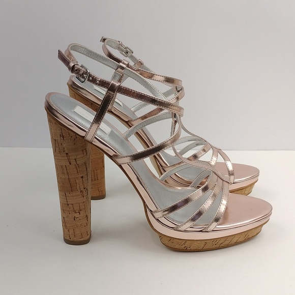 Kate Hudson For Ann Taylor Rose Gold Cork Heels - Picture 8 of 12